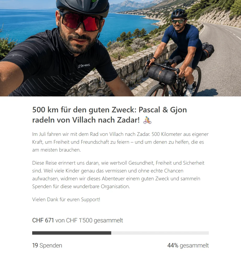 Beispiel für eigenes Engagement von Freiwilligen für das Kinderdorf Pestalozzi in Trogen.