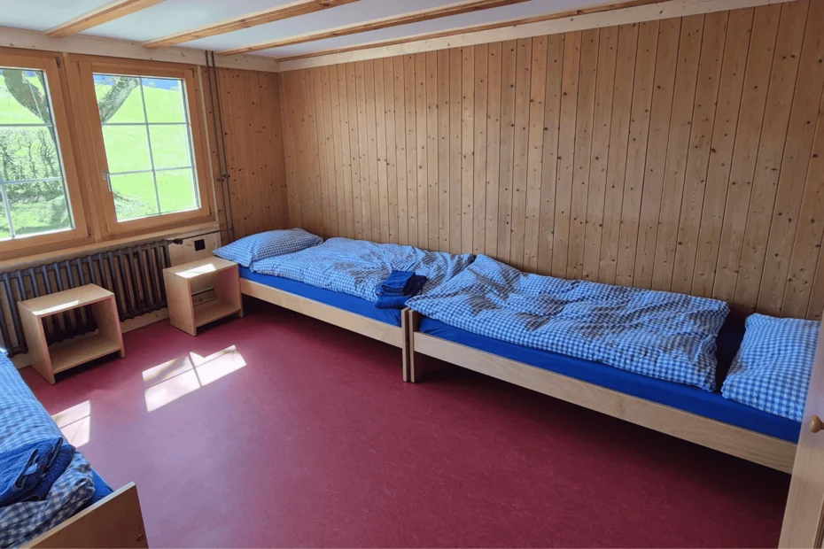 Schlafraum in den Gruppenhäuser im Kinderdorf Pestalozzi in Trogen
